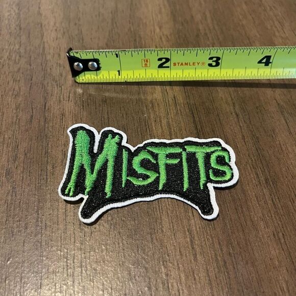 The Misfits Black Green & White Logo Cutout Iron On Appliqué Patch - Picture 1 of 1